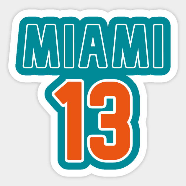 Miami Dolphins - Dan Marino 13 Sticker by Pretty Good Shirts